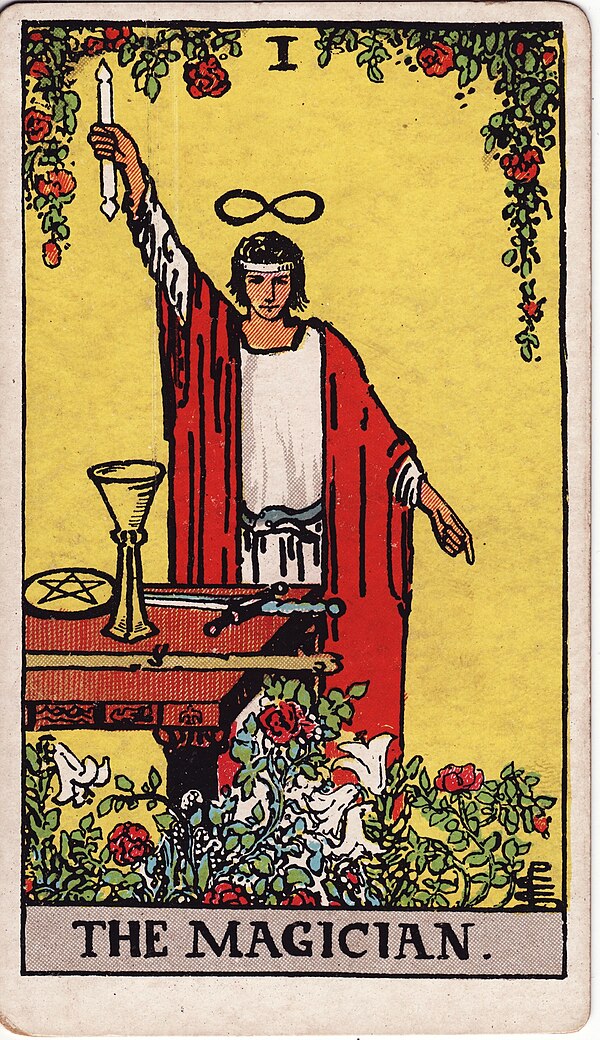 The Magician — Rider–Waite-Smith tarot card by Pamela Colman Smith, 1909