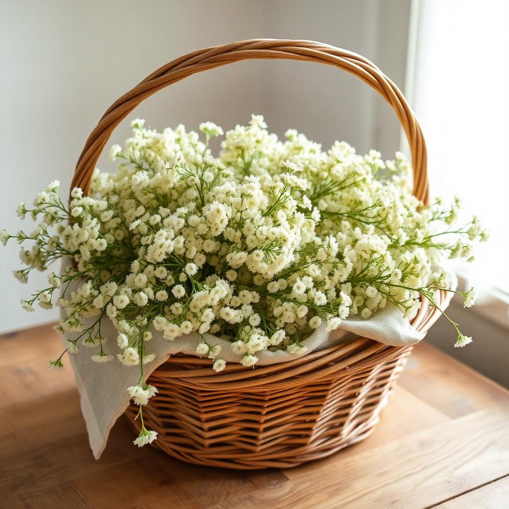Elderflower gathered in a basket