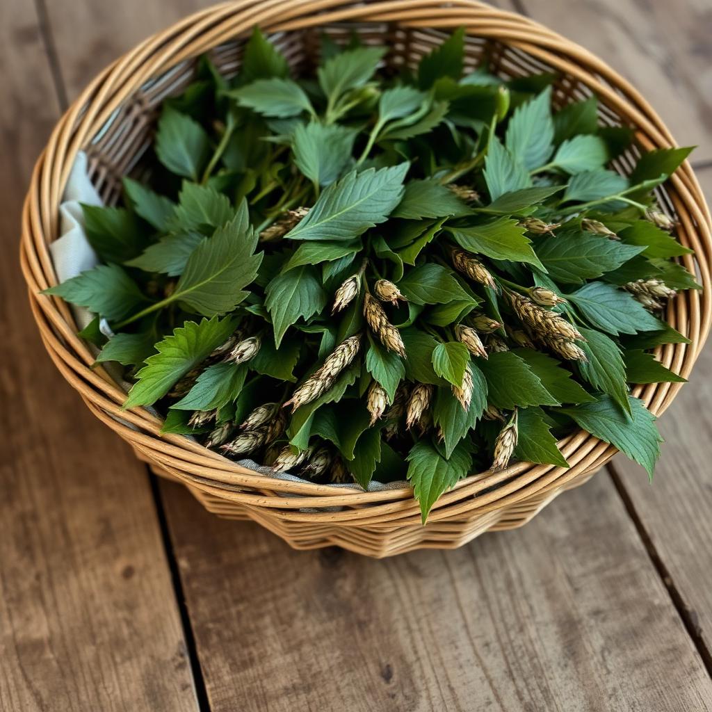 Plantain gathered in a basket
